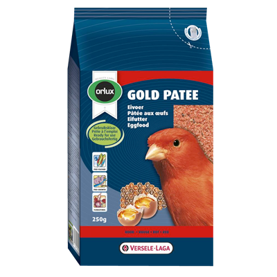 Orlux Gold patee red bird, Ready-to-use egg food with red colourants for canaries, (250g.)