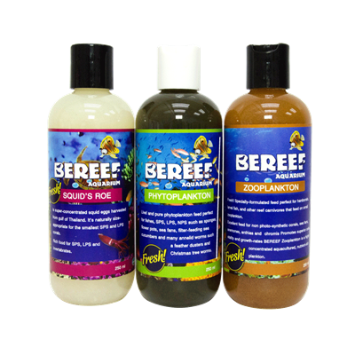 BEREEF The Best Nutient for marine tank. Phyto Plankton, Zoo Plankton and Squid egg (3 bottles/set)