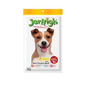 Jerhigh Liver Stick เจอร์ไฮ สติ๊ก (ลิเวอร์) ขนมสำหรับสุนัขรสตับ เพิ่มพลังงาน (60g)