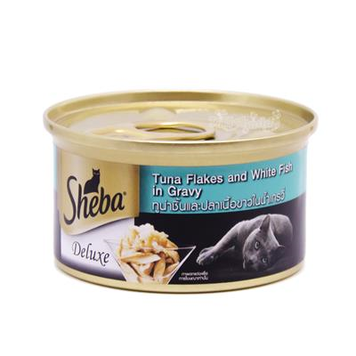 Sheba Deluxe Tuna Flakes and White Fish in Gravy (85g)