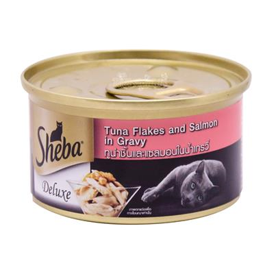 Sheba Deluxe Tuna Flakes and Salmon in Gravy (85g)