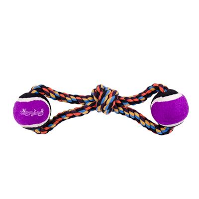 Cotton Rope + Double Ball, Tennis ball dog toy (code:07)