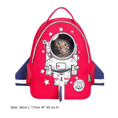 Catysmile Fashion Space Backpack, Rocket bag, cat carrying bag (Red)