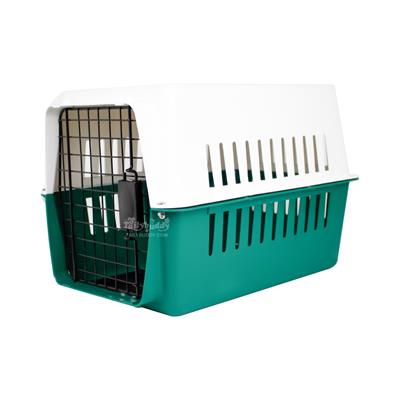 Pet Carrier Cage for dogs or cats Size M (W32xD47xH32cm) (Dark Green-White)