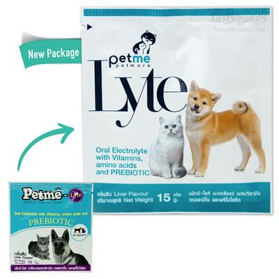 Petme-Lyte เพ็ทมี-ไลท์ กลิ่นตับ เกลือแร่ผสมวิตามิน กรดอะมิโนและพรีไบโอติก สำหรับสุนัขและแมว  (15 g.)