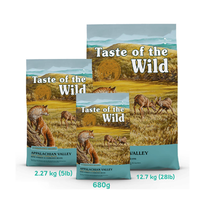 สูตรใหม่! Taste of the Wild  Appalachian Valley อาหารสุนัขสูตรเนื้อกวางย่างและถั่วการ์แบนโซ่ สำหรับสุนัขพันธุ์เล็ก (เม็ดเล็ก)