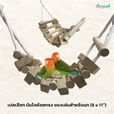 ของเล่นนก เปลเชือก สะพานห้อยกรง สำหรับนก 5 x 11 นิ้ว