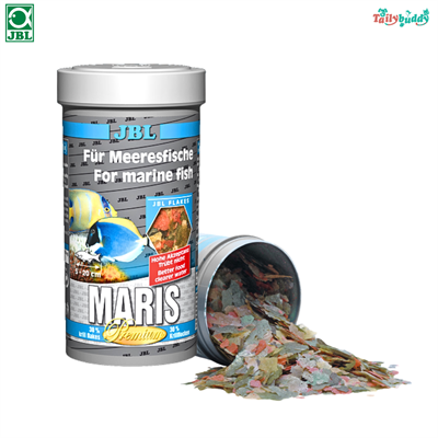 JBL Maris Main food flakes for marine fish อาหารสำหรับปลาทะเล เร่งโต และเร่งสี มีส่วนผสมจากธรรมชาติมากกว่า 50 ชนิด (45g)