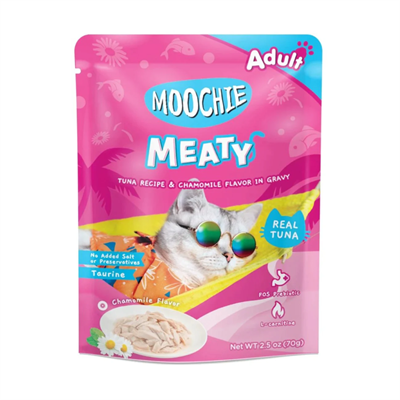 Moochie Meaty Wet Cat Food, Real Tuna Meat, Tuna in Gravy (70g)