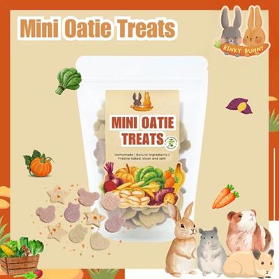 Binky Bunny House มินิโอ๊ตตี้ทรีทส์ผักผลไม้รวม (Mini Oatie Treats) ขนมอบสำหรับกระต่ายและสัตว์ฟันแทะ (40g)