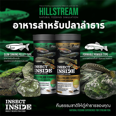 Deep Hillstream Formula อาหารปลาลำธารสูตรพิเศษ โปรตีนจากธรรมชาติ ด้วยส่วนผสมของ จิ้งหรีด ตอบโจทย์ปลาลำธารทุกประเภท (อาหารปั้น, อาหารเม็ด) (100g)