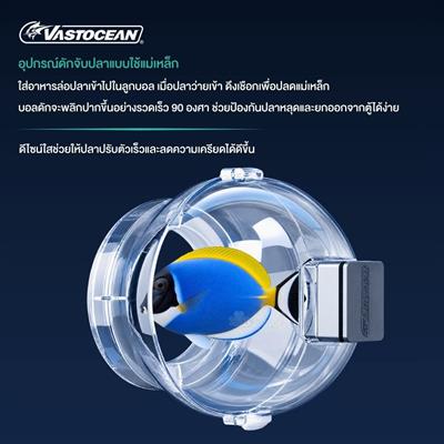 VASTOCEAN Fishing Bait Ball ลูกบอลดักจับปลาแบบใส ติดแม่เหล็ก สำหรับตู้ปลาปลาทะเล/น้ำจืด