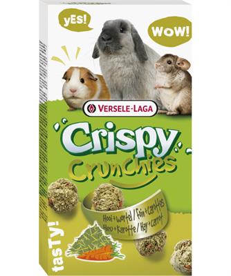 Crispy - crunchies hay + carrot ขนมสูตรหญ้ากับแครอท สำหรับสัตว์ฟันแทะ (75g.), Versele Laga