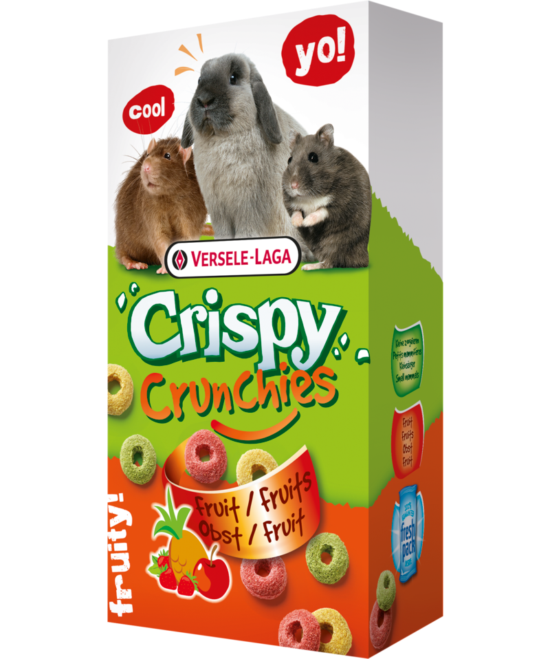Crispy - crunchies fruit ขนมสูตรผลไม้ สำหรับสัตว์ฟันแทะ (75g.), Versele Laga