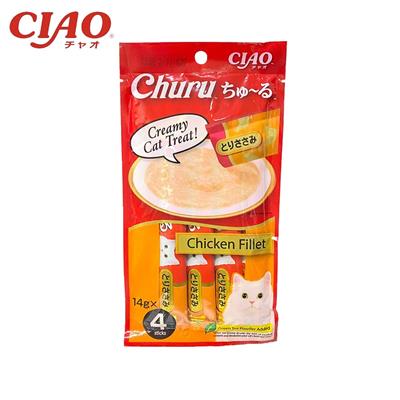 CIAO ชูหรุ ซาซามิ ขนมแมวเลีย ครีมแมวเลีย รสเนื้อสันในไก่ (4 ซอง/แพ็ค) (SC-73)