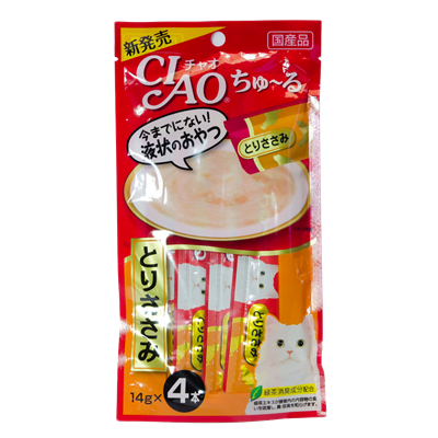 CIAO ชูหรุ ซาซามิ ขนมแมวเลีย ครีมแมวเลีย รสเนื้อสันในไก่ (4 ซอง/แพ็ค) (SC-73)