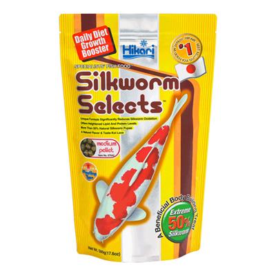 Hikari - Silkworm Selects อาหารปลาคาร์ฟ ฮิคาริ หนอนไหม เม็ดกลาง สูตรเร่งโต size M (500g.)