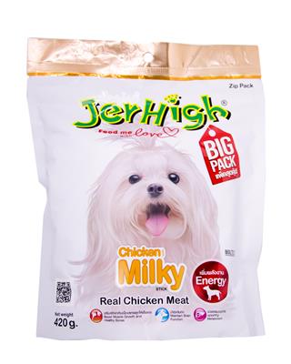 เจอร์ไฮ สติ๊ก มิลค์กี้ ขนมสุนัขรสนม แพ็คสุดคุ้ม (420g.)