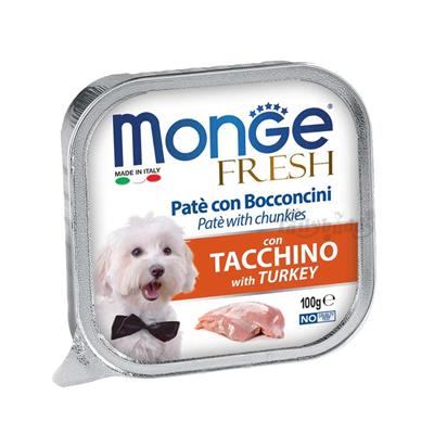 Monge Fresh มอนเจ้ อาหารเปียกสุนัข รสไก่งวง (100 กรัม)