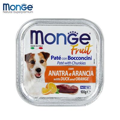 Monge Fruit มอนเจ้ อาหารเปียกสุนัข รสเป็ดและส้ม (100 กรัม)