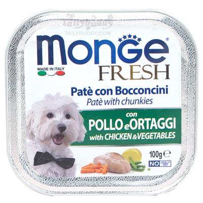 Monge Fresh มอนเจ้  อาหารเปียกสุนัข รสไก่และผัก (100 กรัม)