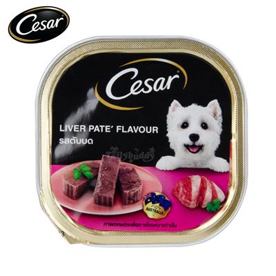 Cesar อาหารเปียกสุนัขโตเต็มวัย รสตับบด (100 g.)