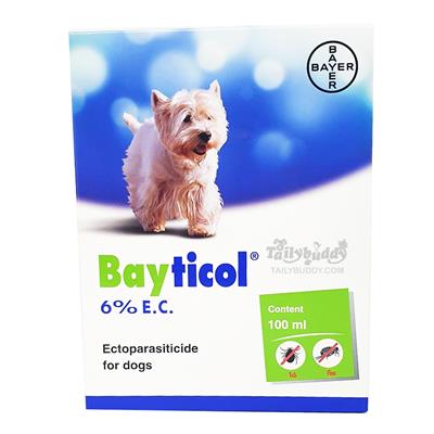 Bayticol ไบติคอล ควบคุมและกำจัดเห็บ หมัด สุนัข (10 ซีซี, 100 ซีซี)