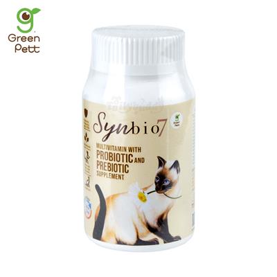Green Pet Synbio 7 Cat ซินไบโอ 7 วิตามินปรับสมดุลระบบทางเดินอาหารสำหรับแมว ลดกลิ่นอึ (100 เม็ด)