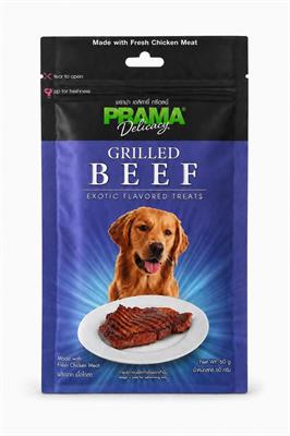 PRAMA Beef พราม่า สแน็ค ขนมสุนัข รสเนื้้อ (60g.)