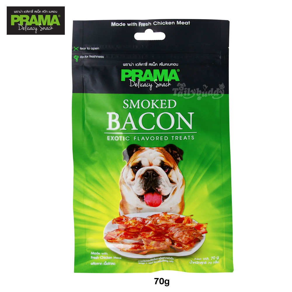 PRAMA พราม่า สแน็ค  Smoky Bacon ขนมสุนัข รสเบคอน (70 g.)
