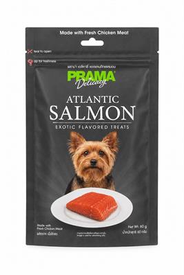 PRAMA Salmon พราม่า สแน็ค ขนมสุนัข รสแซลมอน (60g)