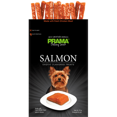 PRAMA Salmon พราม่า สแน็ค ขนมสุนัข รสแซลมอน (70 g.)