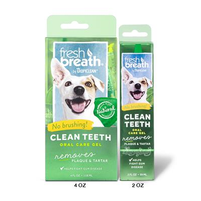 Tropiclean Fresh Breath Clean Teeth Gel, Removes Plaque&Tartar, No brushing (2 Oz, 4 Oz) (FB-0001)