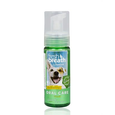 Tropiclean Fresh Breath Mint Foam ผลิตภัณฑ์เนื้อโฟมเพื่อการดูแลสุขภาพช่องปาก สุนัขและแมว (4.5 Oz.)