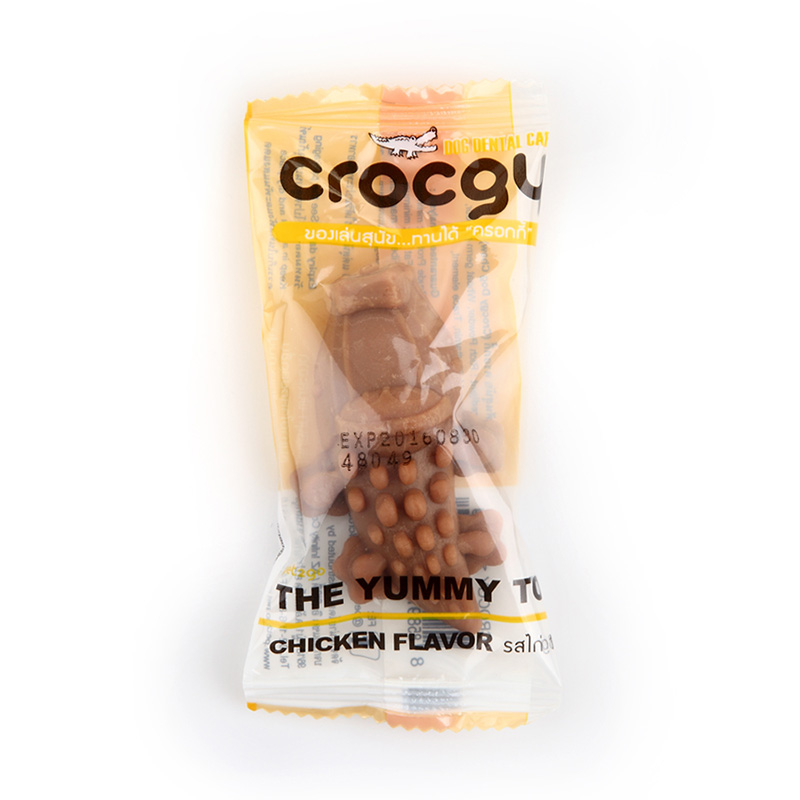 Crocgy Chicken ครอกกี้ ขนมขัดฟันสุนัขรูปทรงจระเข้ รสไก่ (18g, 63g)