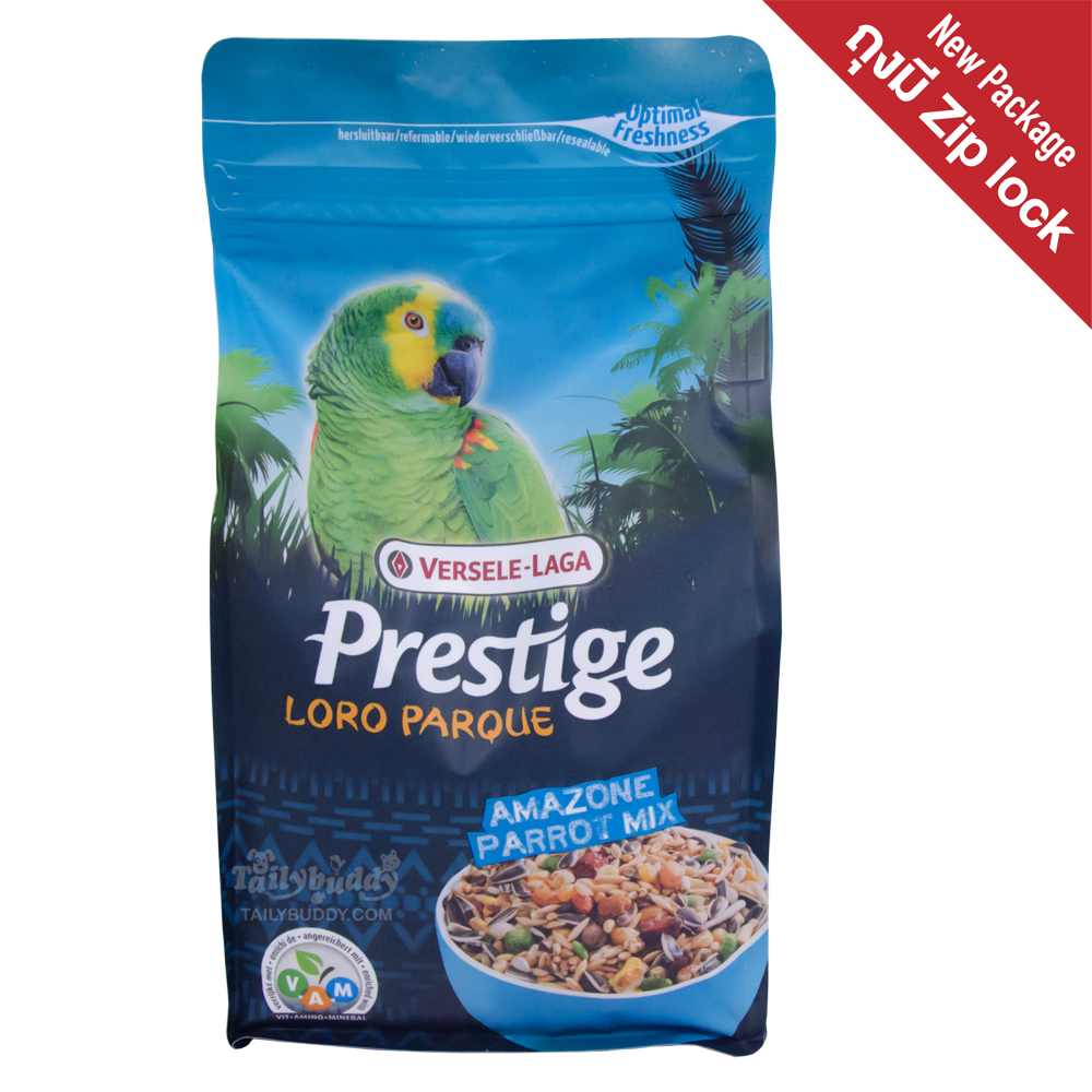 Prestige premium Amazon Parrot Mix อาหารนกสำหรับนกแก้วอเมซอนสูตรโลโรพารค์ (1kg.)
