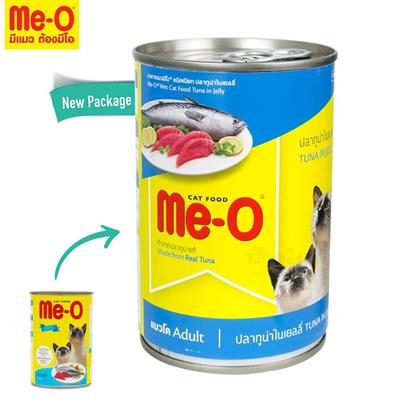 MeO มีโอ อาหารแมวชนิดเปียกสำหรับแมวทุกสายพันธุ์ สูตรปลาทูน่าในเยลลี่ (400g)