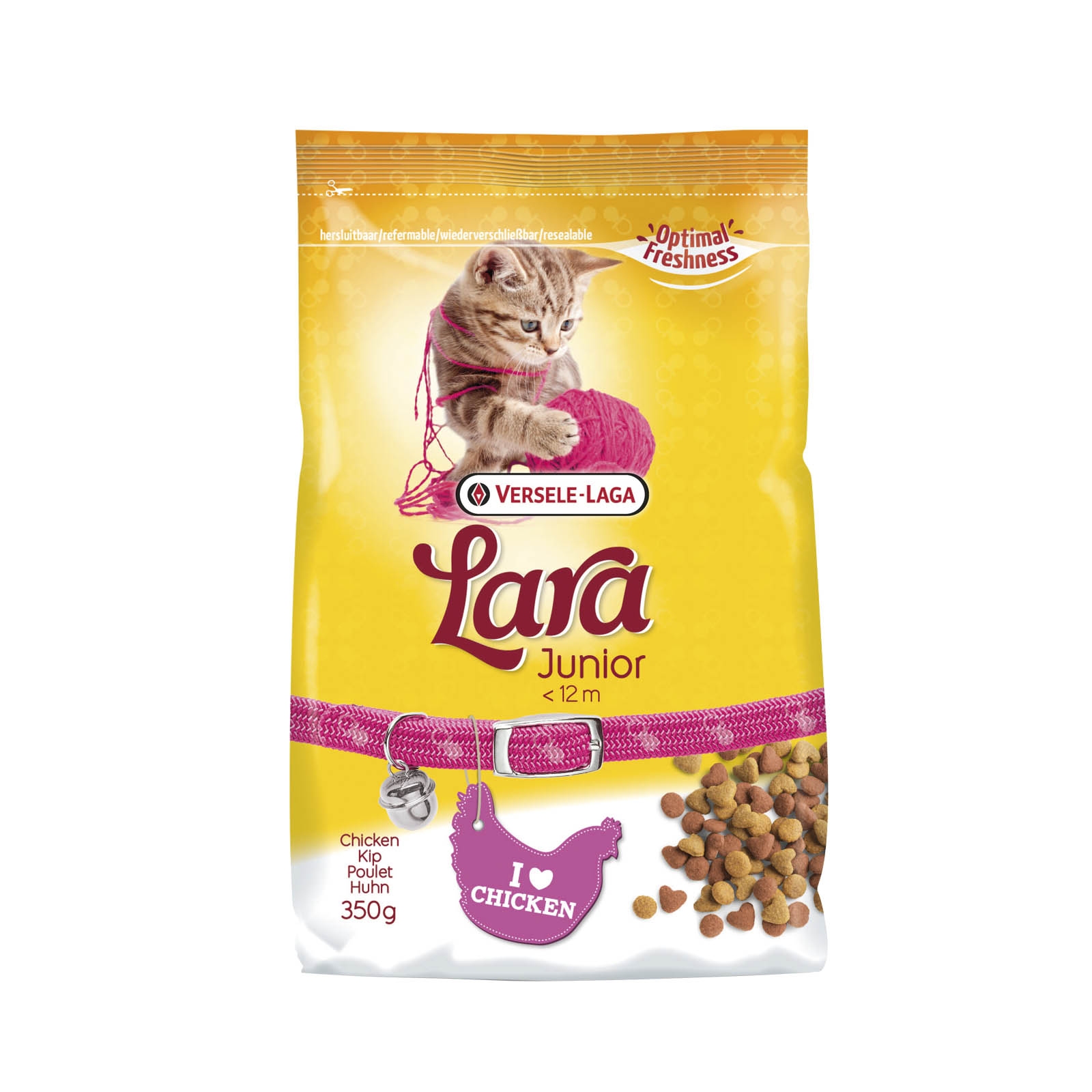 (EXP:25/02/2023) Lara Junior อาหารเม็ดลูกแมว อายุน้อยกว่า 12 เดือน รสไก่ (350g , 2kg.)