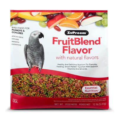 ZuPreem FruitBlend Flavor with Natural Flavors Parrots, Conures, African Greys, Senegals, Amazons, Eclectus, Small Cockatoos (2 lb./0