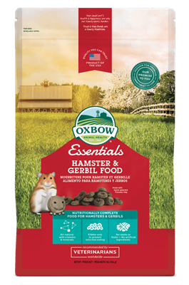 Oxbow Essentials - Hamster & Gerbil อาหารเม็ดสำหรับหนูแฮมสเตอร์และเจอร์บิล พรีเมี่ยม (1 lb/454g)