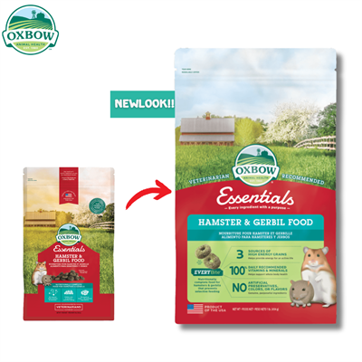 Oxbow Essentials - Hamster & Gerbil อาหารเม็ดสำหรับหนูแฮมสเตอร์และเจอร์บิล พรีเมี่ยม (1 lb/454g)