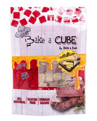 Bake a Cube by Bake n Bone beef & cheese ขนมสุนัขเกรดพรีเมียมแบบลูกเต๋า รสเนื้อและชีสอบแห้ง (70g.)