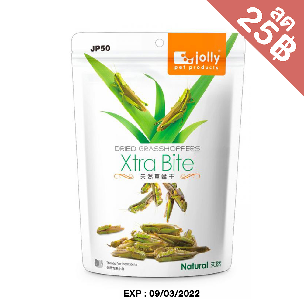 (EXP : 09/03/2022) XJolly Xtra Bite Dried Grasshoppers ตั๊กแตนอบแห้ง อาหารว่างแฮมสเตอร์ (20g) (JP50)