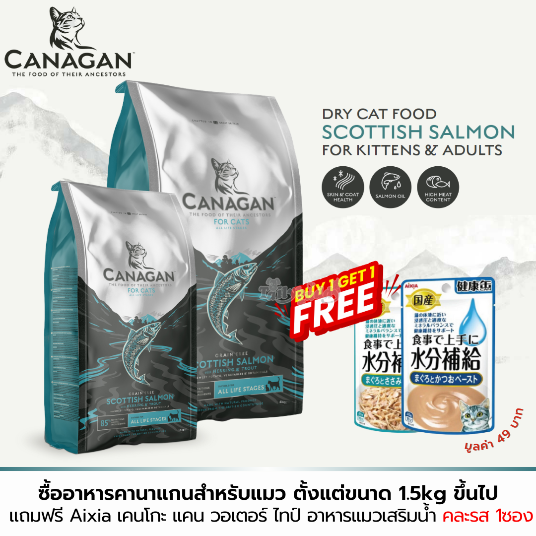 Lot ใหม่ล่าสุด 2027) Canagan Scottish Salmon for Cats คานาแกน สคอท