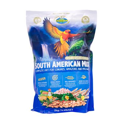 Vetafarm South American Mix อาหารนกสูตรคอมพลีท สำหรับนกคอนัวร์, อมาซอน, มาคอร์ (2kg,10kg)