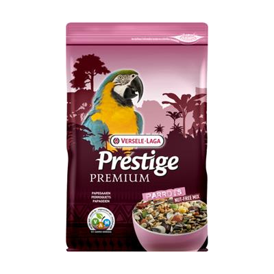 สูตใหม่! (ไม่มีถั่ว) Prestige premium parrots อาหารนก สูตรพรีเมี่ยม สำหรับนกแก้วใหญ่ มาร์คอร์ เกรย์ กระตั้ว (2kg.), Versele-Laga