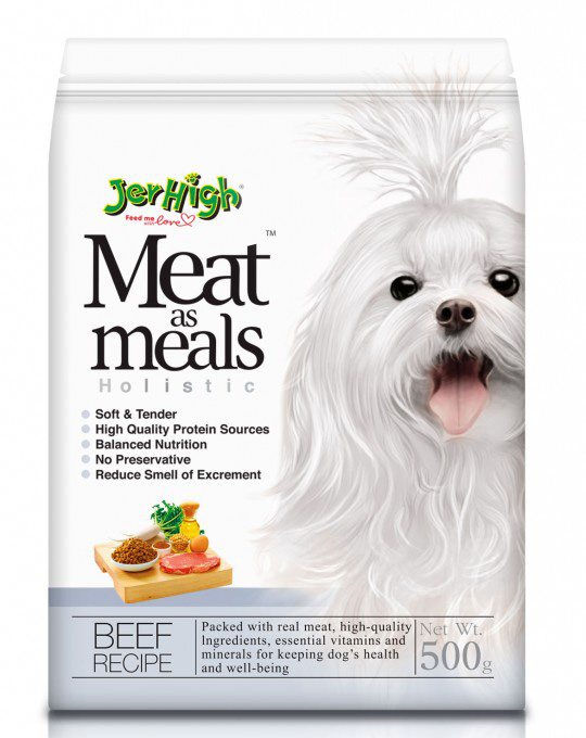 เจอร์ไฮ มีท แอส มีลล์ รสเนื้อ อาหารเม็ดนุ่ม สำหรับสุนัข 3  เดือนขึ้นไป (500g.)