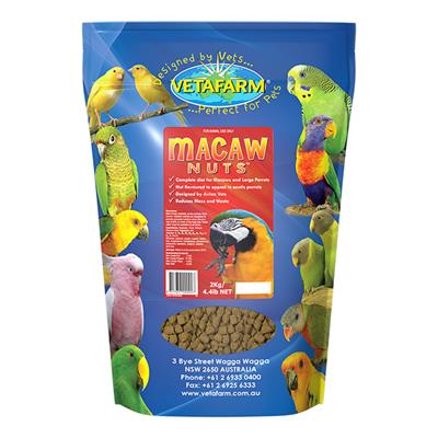 Vetafarm Macaw Nuts ถั่วสำหรับนกมาคอว์ สูตรเพาะพันธุ์โดยเฉพาะ (2 kg)
