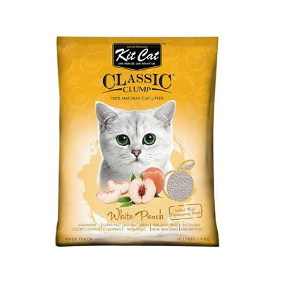 Kit Cat ทรายแมวเบนโทไนต์สูตรพรีเมี่ยม กลิ่นลูกพีช (10 ลิตร)