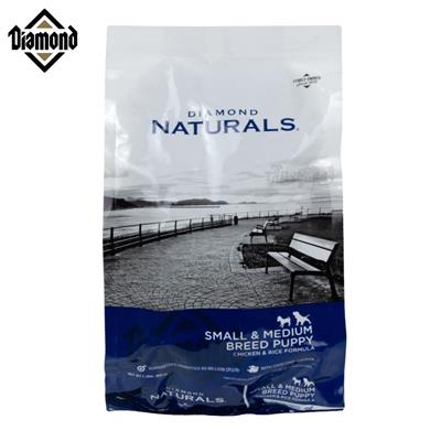 Diamond Naturals Small & Medium Breed Puppy อาหารลูกสุนัข หรือสุนัขตั้งครรภ์ สายพันธุ์เล็ก เม็ดเล็ก (2.72 kg , 18.2 kg)